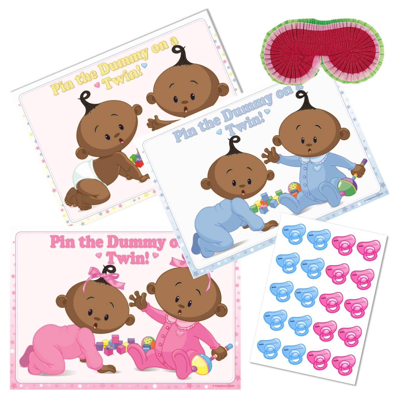 Stars Ethnic Pin the Dummy on a Twin Party Game – UK Baby Shower Company