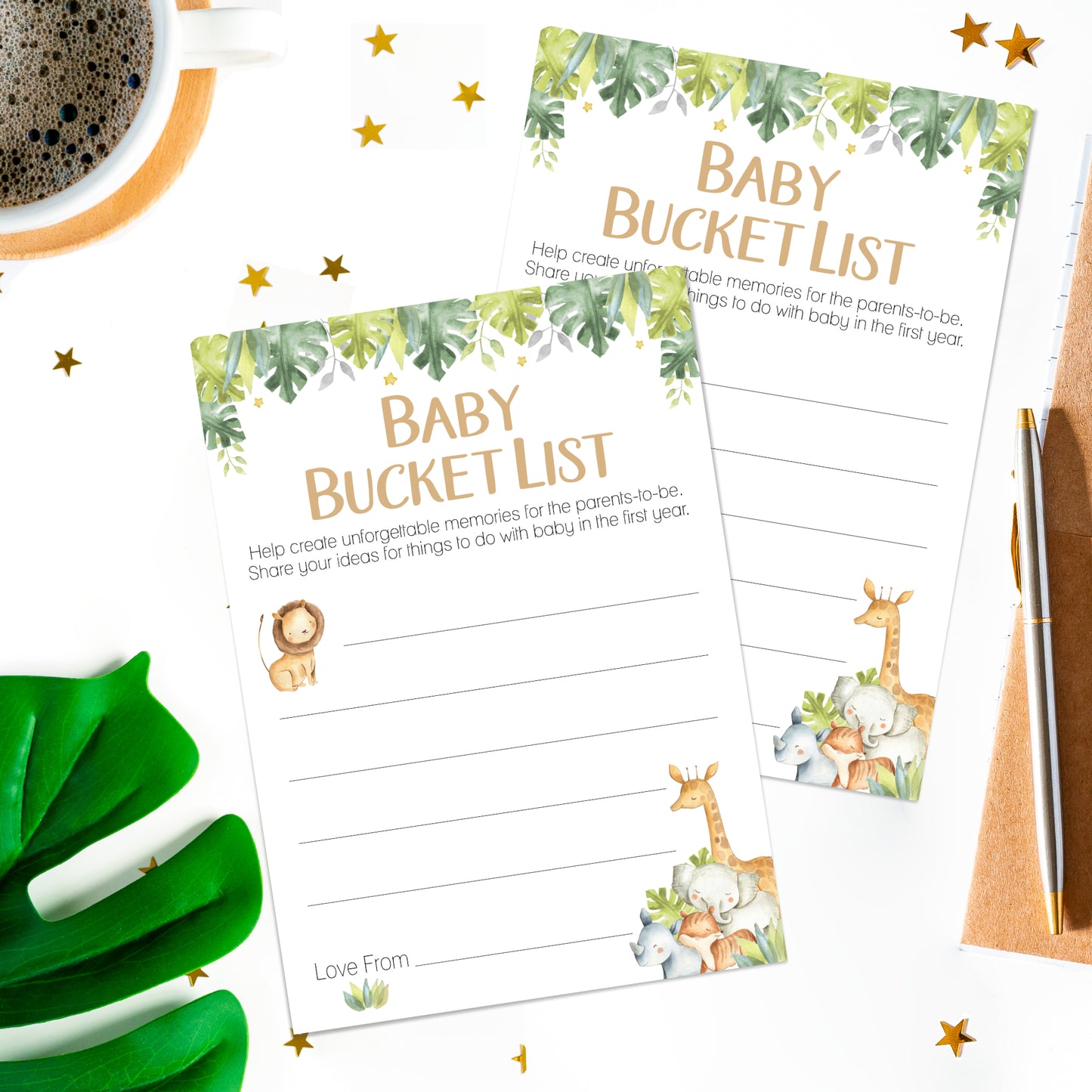 NEW - Baby Bucket List in Safari Theme