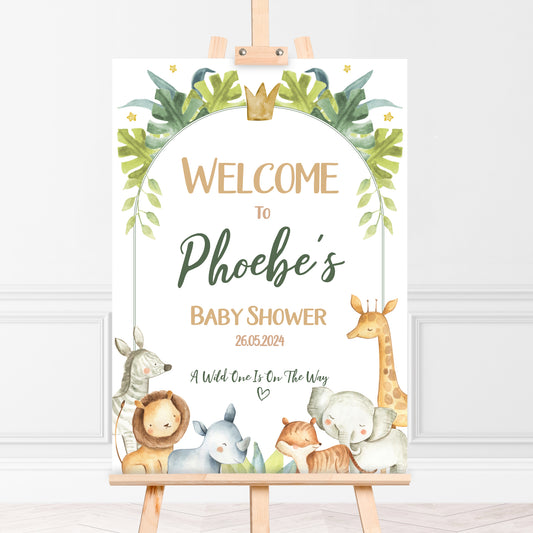 Personalised Safari Welcome Sign for Baby Showers