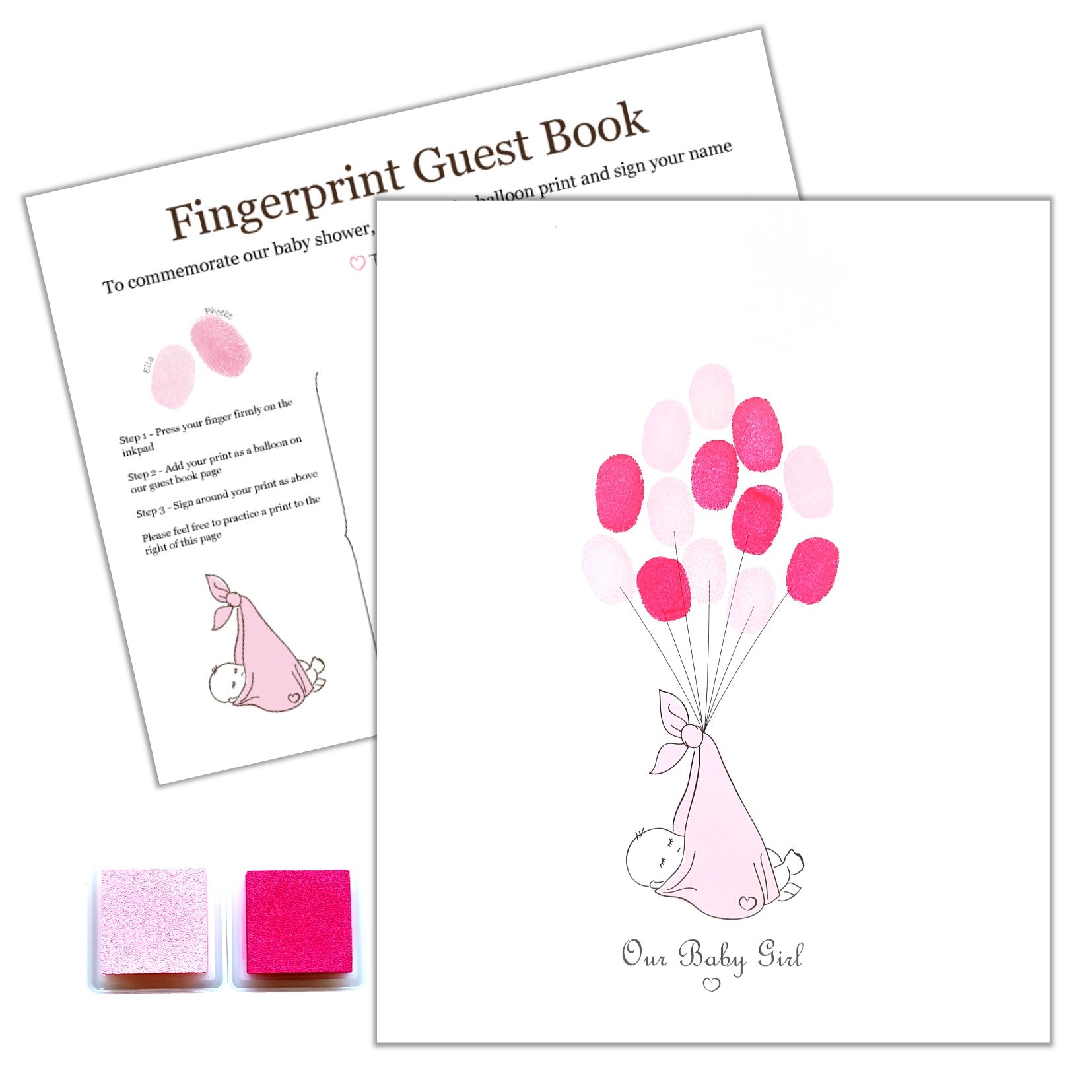 Baby shower best sale fingerprint guest book